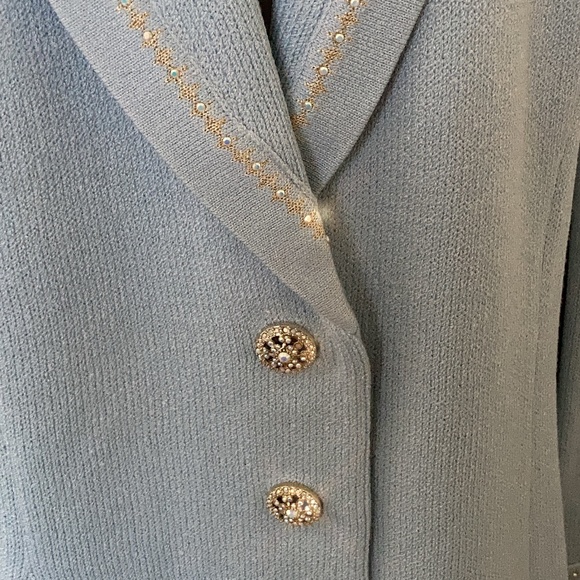 NWT - ST JOHN EVENING Crystal Embelished Knit Jacket & Ivory Skirt Size 16 - Picture 6 of 11